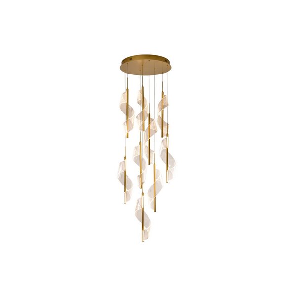 Lámpara de techo VELAS 9 luces LED 78W 4250 lm dimable TRIAC Oro