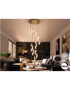 Luminária de teto Candles, 9 lâmpadas LED, 78W, 4250 lm, dimerizável, TRIAC, dourada 2