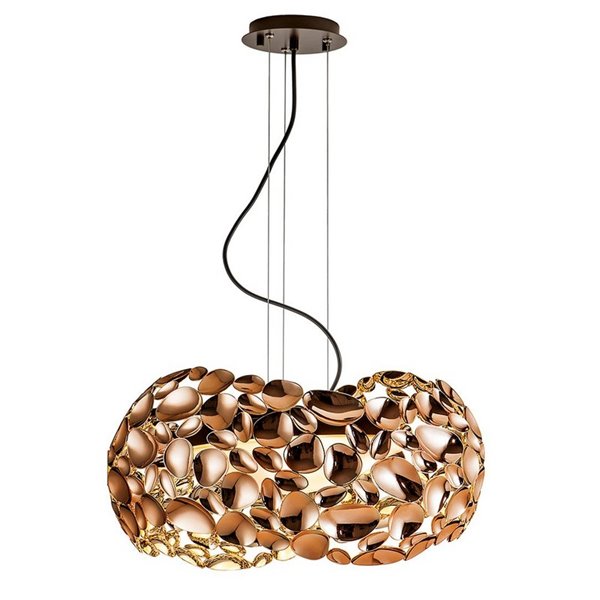 Plafonnier NARISA 5 LED 30W 2750 lm, hauteur réglable, or rose