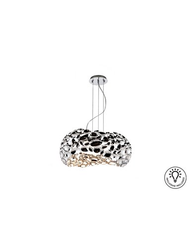 Lámpara de techo NARISA 5 luces LED 30W 2750 lm, altura ajustable, Cromo