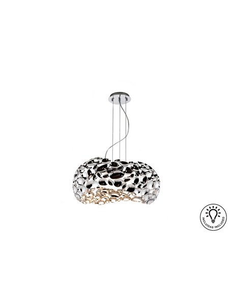 Luminária de teto NARISA, 5 lâmpadas LED, 30W, 2750 lm, altura ajustável, cromada