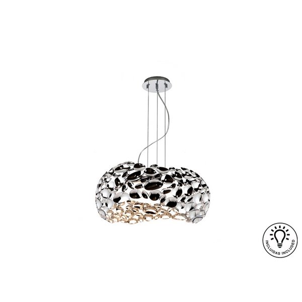 Lámpara de techo NARISA 5 luces LED 30W 2750 lm, altura ajustable, Cromo