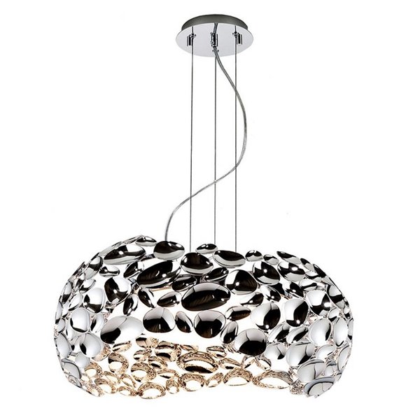 Lámpara de techo NARISA 5 luces LED 30W 2750 lm, altura ajustable, Cromo