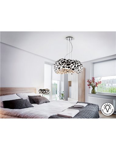 Lámpara de techo NARISA 5 luces LED 30W 2750 lm, altura ajustable, Cromo