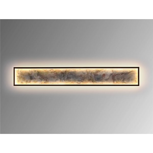 Luminária de parede/teto STONE LED 80W 1288 lm CCT, acabamento em ardósia e metal, preta