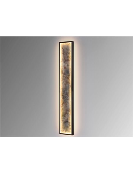 Luminária de parede/teto STONE LED 80W 1288 lm CCT, acabamento em ardósia e metal, preta