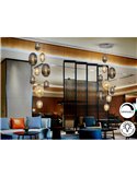 Lámpara de techo OVILA 9 luces LED 72W 7830 lm dimable, tulipas ahumadas IP20 