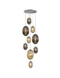 Lámpara de techo OVILA 9 luces LED 72W 7830 lm dimable, tulipas ahumadas IP20 