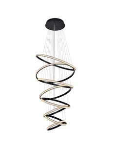 Lámpara de techo RING 8 aros LED 162W 8100 lm dimable Negro