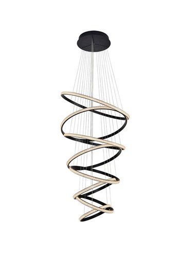 Lámpara de techo RING 8 aros LED 162W 8100 lm dimable Negro