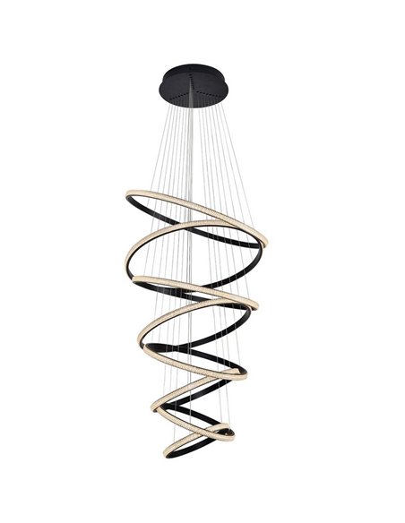 Lámpara de techo RING 8 aros LED 162W 8100 lm dimable Negro