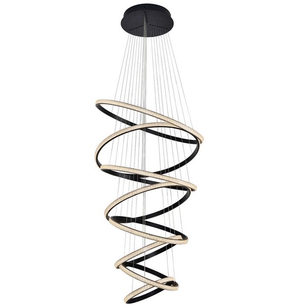 Lámpara de techo RING 8 aros LED 162W 8100 lm dimable Negro