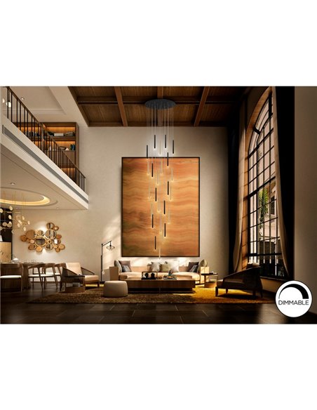 Lámpara de techo VARAS 25 luces LED 125W 11250 lm dimable Oro/negro