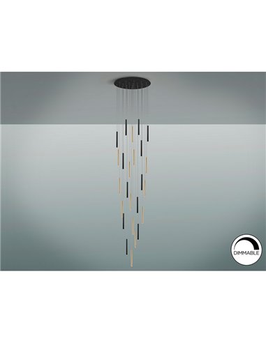 Lámpara de techo VARAS 25 luces LED 125W 11250 lm dimable Oro/negro