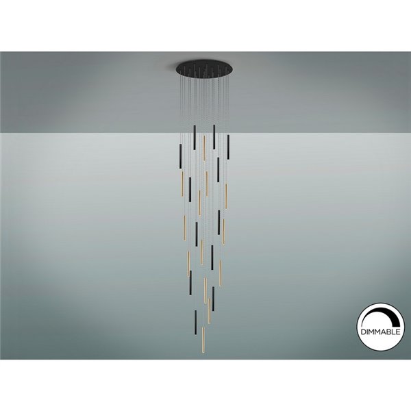 Lámpara de techo VARAS 25 luces LED 125W 11250 lm dimable Oro/negro