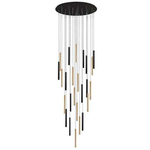 Plafonnier VARAS 25 LED 125 W 11 250 lm à intensité variable Or/Noir