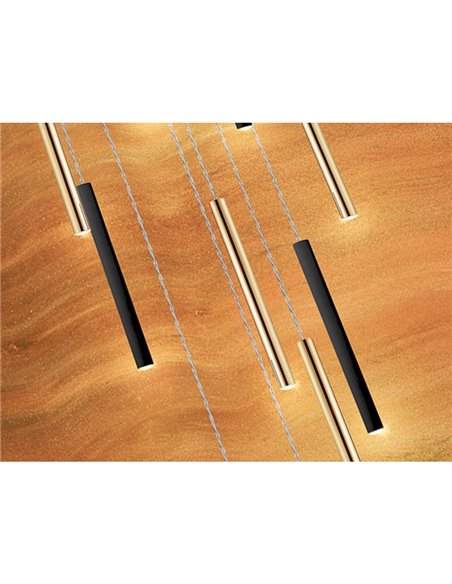 Lámpara de techo VARAS 25 luces LED 125W 11250 lm dimable Oro/negro