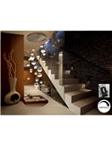 Lámpara de techo SPHERE 27 luces LED 147,6W 10330 lm dimable Cromo