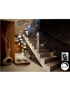 Lámpara de techo SPHERE 27 luces LED 147,6W 10330 lm dimable Cromo 2