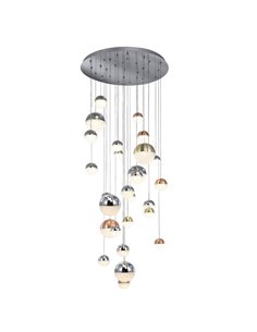 Lámpara de techo SPHERE 27 luces LED 147,6W 10330 lm dimable Cromo