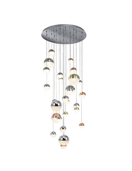 Lámpara de techo SPHERE 27 luces LED 147,6W 10330 lm dimable Cromo