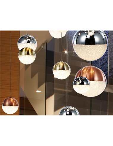 Lámpara de techo SPHERE 27 luces LED 147,6W 10330 lm dimable Cromo