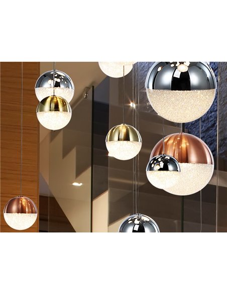 Lámpara de techo SPHERE 27 luces LED 147,6W 10330 lm dimable Cromo