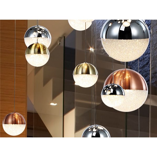 Lámpara de techo SPHERE 27 luces LED 147,6W 10330 lm dimable Cromo