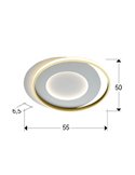 Luminária de teto LIMBOS Ø55cm LED 40W 4400 lm 3000K Branco Dourado