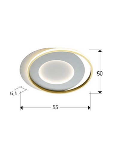 Plafón de techo LIMBOS Ø55cm LED 40W 4400 lm 3000K Blanco oro
