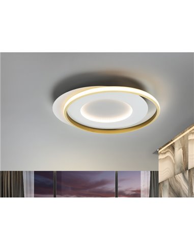 Luminária de teto LIMBOS Ø55cm LED 40W 4400 lm 3000K Branco Dourado