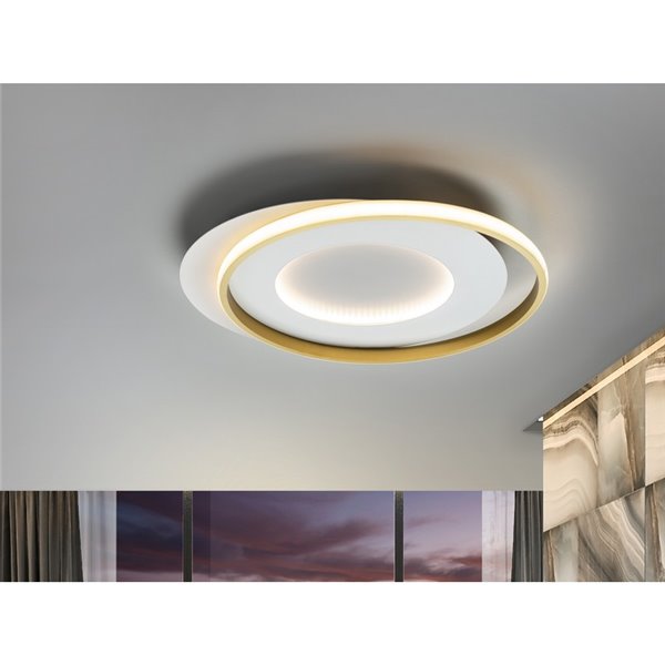 Luminária de teto LIMBOS Ø55cm LED 40W 4400 lm 3000K Branco Dourado