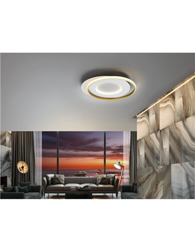 Plafonnier LIMBOS Ø55cm LED 40W 4400 lm 3000K Blanc doré