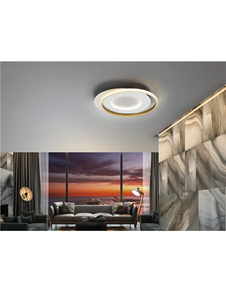 Luminária de teto LIMBOS Ø55cm LED 40W 4400 lm 3000K Branco Dourado