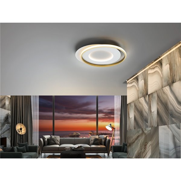 Luminária de teto LIMBOS Ø55cm LED 40W 4400 lm 3000K Branco Dourado