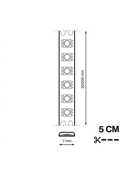 Tira LED 12V FLEXILIGHT IP44 60 LED/m 20 metros morada 9W/m