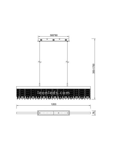 Dimensiones de Lámpara de Techo serie Cenna | Medidas de Lámpara de techo LED de diseño moderno serie Cenna