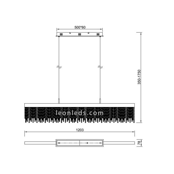 Dimensiones de Lámpara de Techo serie Cenna | Medidas de Lámpara de techo LED de diseño moderno serie Cenna