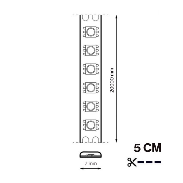 Tira LED 12V FLEXILIGHT IP44 60 LED/m 20 metros amarilla 9W/m