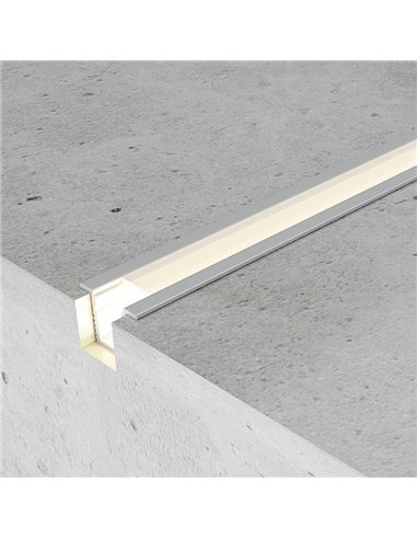 Perfil de aluminio empotrable YORET con difusor y accesorios, 2 metros, sección 12,4x9 mm