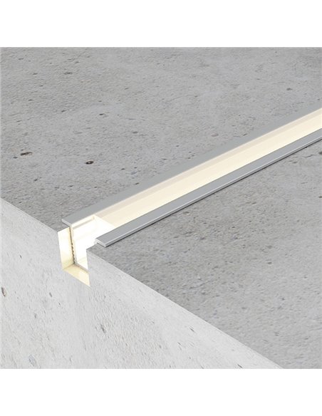 Perfil de aluminio empotrable YORET con difusor y accesorios, 2 metros, sección 12,4x9 mm