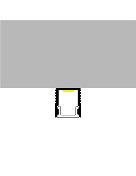 Profilé en aluminium à surface fine avec diffuseur et accessoires, 2 mètres, section 7,8 x 9 mm