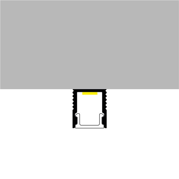 Perfil de aluminio de superficie FINE con difusor y accesorios, 2 metros, sección 7,8x9 mm