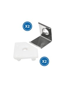 Pack 2 tapones y 2 grapas para perfil LM3728 (kit de remate y fijación)