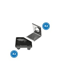 Pack 2 tapones negros y 2 grapas para perfil LM3726 (accesorios de montaje)