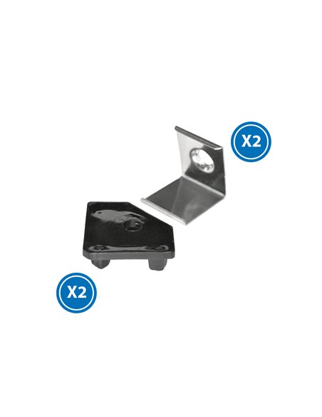 Pack 2 tapones negros y 2 grapas para perfil LM3726 (accesorios de montaje)