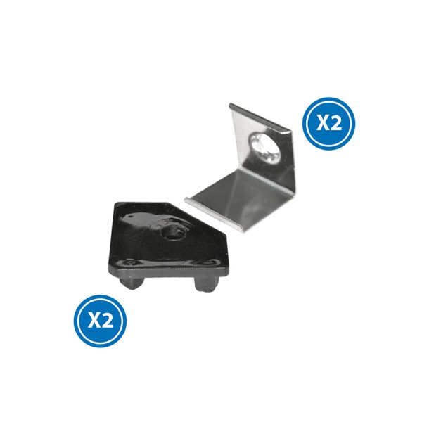Pack 2 tapones negros y 2 grapas para perfil LM3726 (accesorios de montaje)