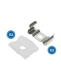 Pack 2 tapones y 2 grapas para perfil LM3721 (kit de remate y fijación)