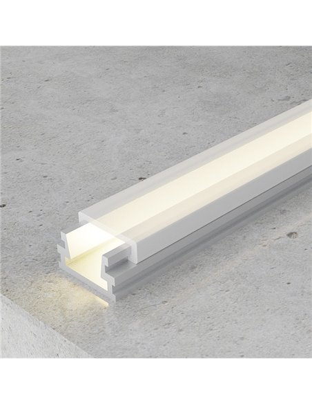 Perfil de aluminio de superficie SLIM 2 metros, compacto con difusor y tapas