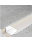 Perfil de aluminio LONG blanco 2 metros completo con difusor y accesorios 30,3x9,8 mm